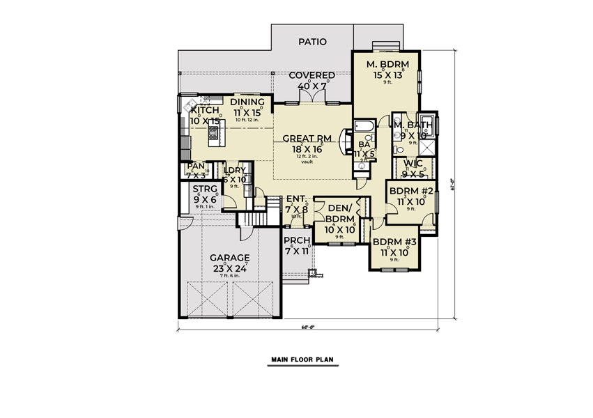 1st Floor image of Craftsman 315 House Plan